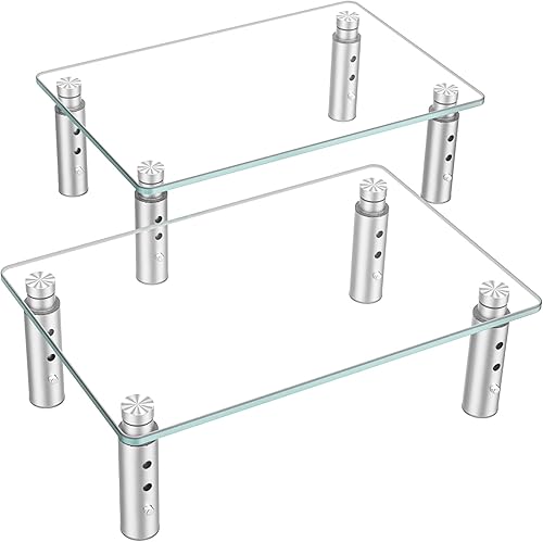 Hemudu Paquete de 2 soportes elevadores para monitor, 3 alturas ajustables para laptop, soporte elevador de monitor para PC, computadora, portátil, disponible en Yaxa Colombia