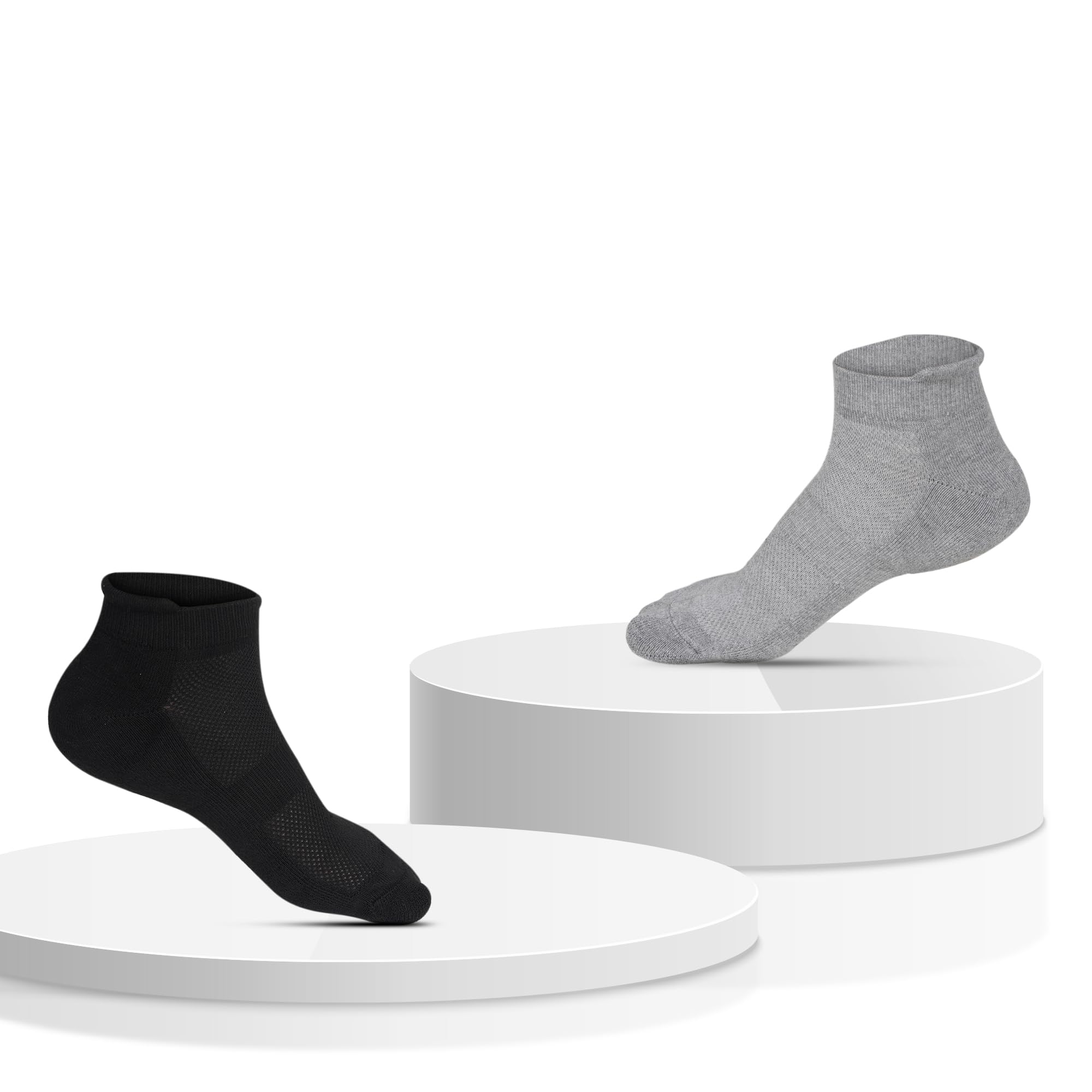 SPONGY Premium Bamboo Ankle Socks For Men|Soft, Thin & Breathable|Odour Free & Anti-Bacterial, Softer Than Cotton Socks Pack Of 2,Multicolour-picture-46