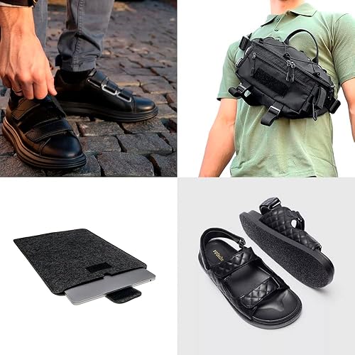 Miniatura 5 de Cinta de velcro para coser de 1 pulgada de ancho, color negro, no adhesiva, 1 yarda de longitud, cinta de nailon negro, juego de sujetadores de tela