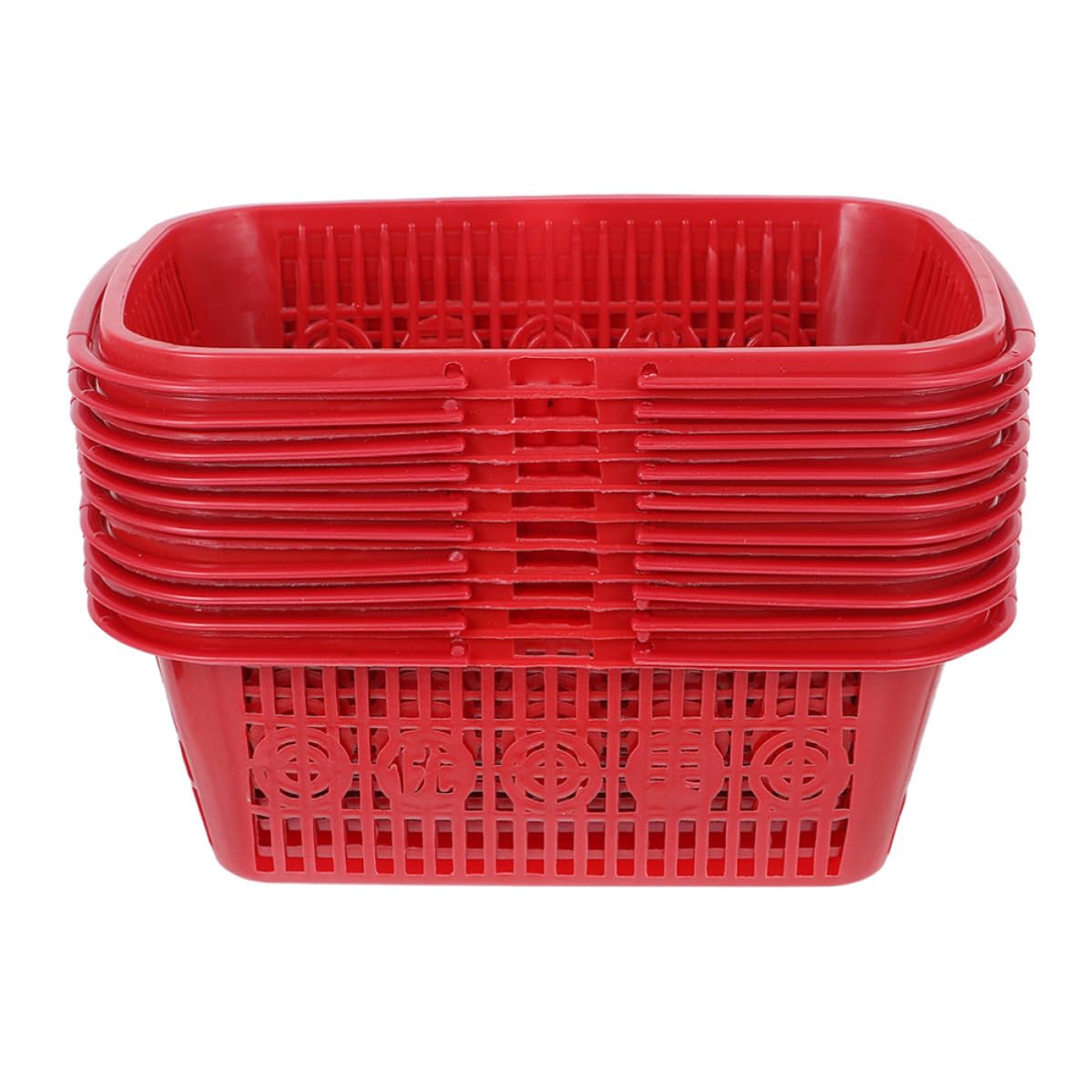 Cesta de malla para frutas que evita aplastamientos, juego portátil de 10 piezas rojas