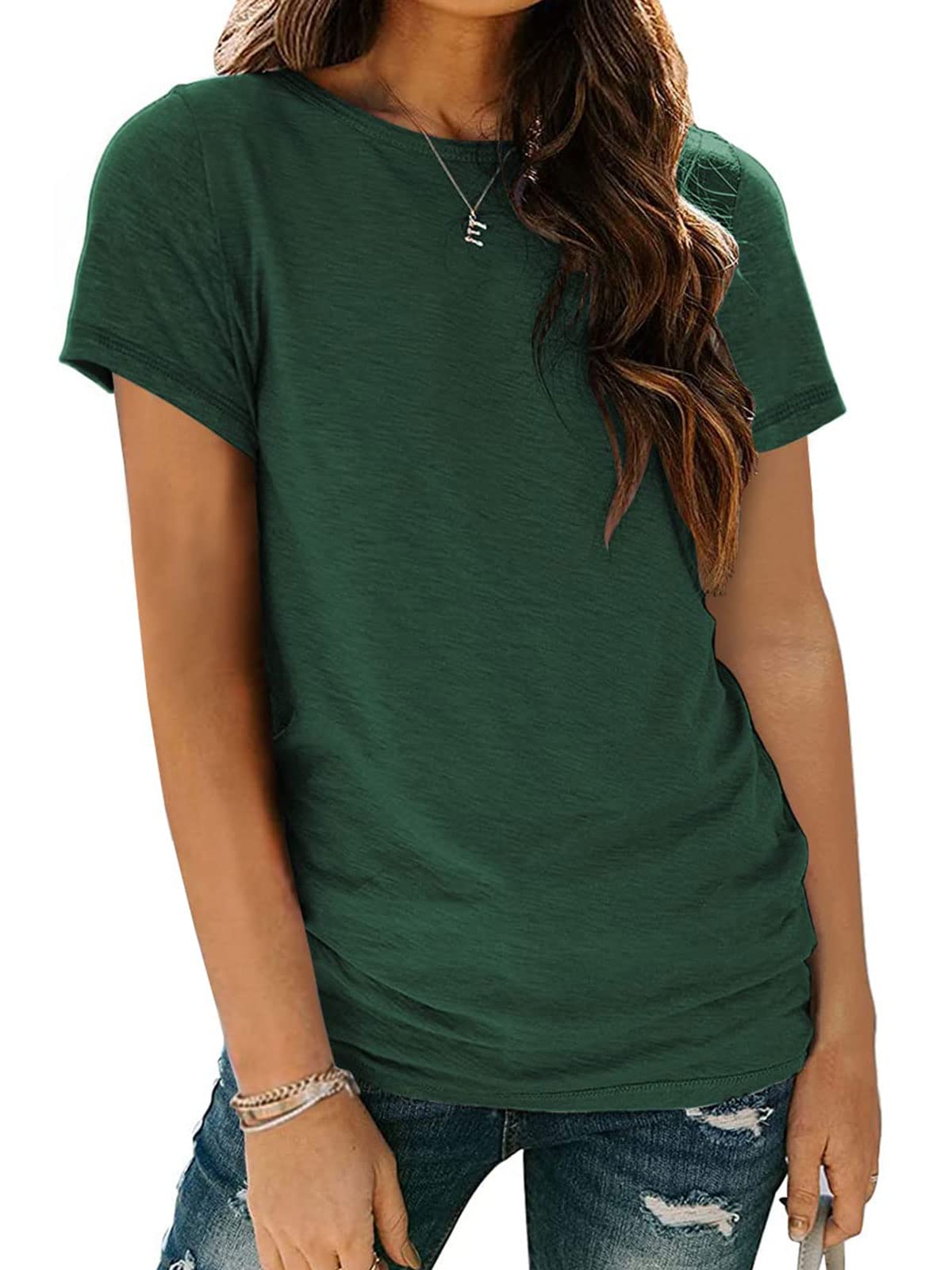 AUTOMETSummer Tops Women Spring Short Sleeve Shirts Beach Vacation Outfits Plus Size Workout Tshirts Casual Clothes 2025