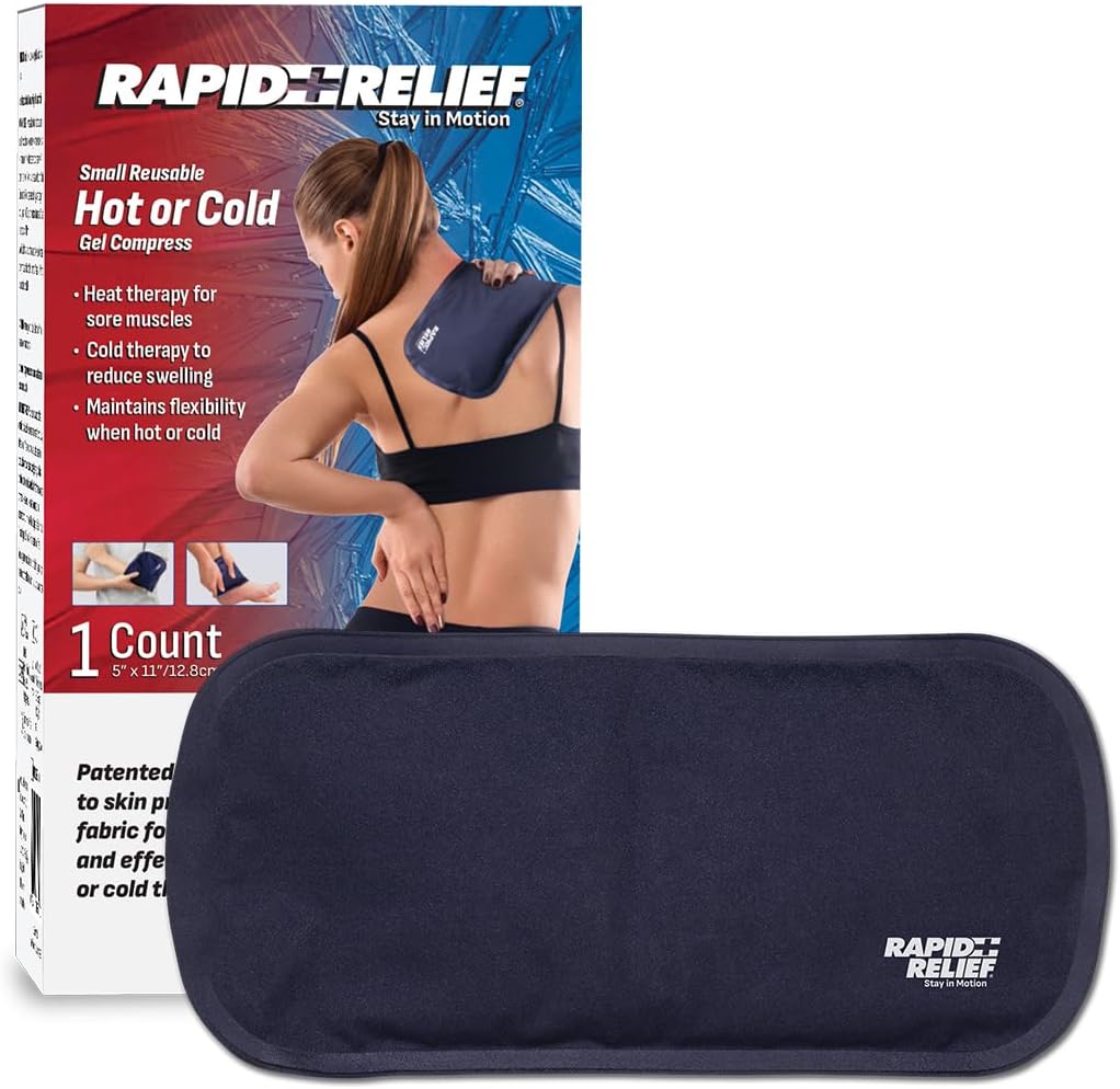 Rapid Relief Gel Soft Flexible Ice Packs for Injuries - Reusable Freezer Cold Pack, Cold Compress & Cooling Gel Pad for Face, Shoulder, Hip, Leg, Arm, Ankle & Foot Injury 5 x 11 Inch Single Pack