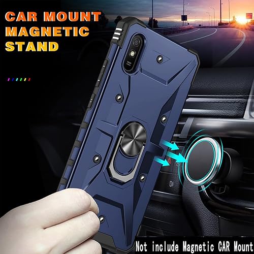 Miniatura 3 de Funda para Xiaomi Redmi 9A, 2 en 1 híbrida resistente armadura a prueba de golpes, defensor con función atril, carcasa rígida con 2 unidades