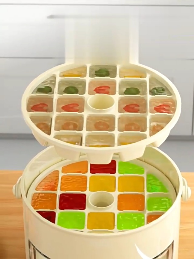 Bandeja grande para cubos de hielo con tapa y cuchara miniatura 7