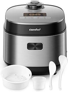 COMFEE' Compact Rice Cooker 8 Cups Cooked/4 Cups Uncooked, 9-in-1 Multi ...