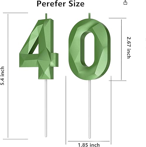 Miniatura 181 de Velas de cumpleaños con número (4 velas rojas) 3D con forma de diamante número Happy Birthday Cake Velas para fiesta de cumpleaños, boda, decoración