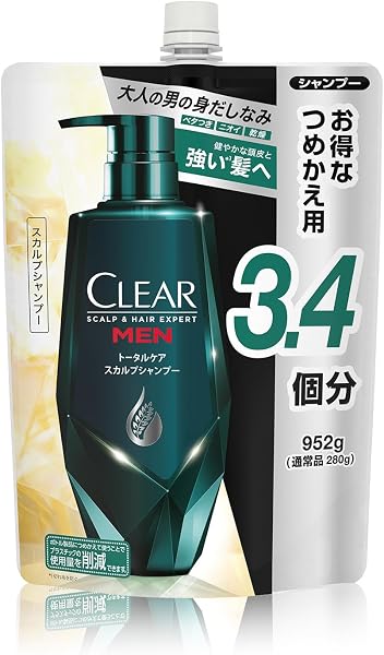 CLEAR(クリア) フォーメン トータルケア スカルプシャンプー 大容量 詰替 952g 頭皮ケア 皮脂 べたつき防止 爽快シトラスの香り 【Amazon.co.jp限定】 - 1