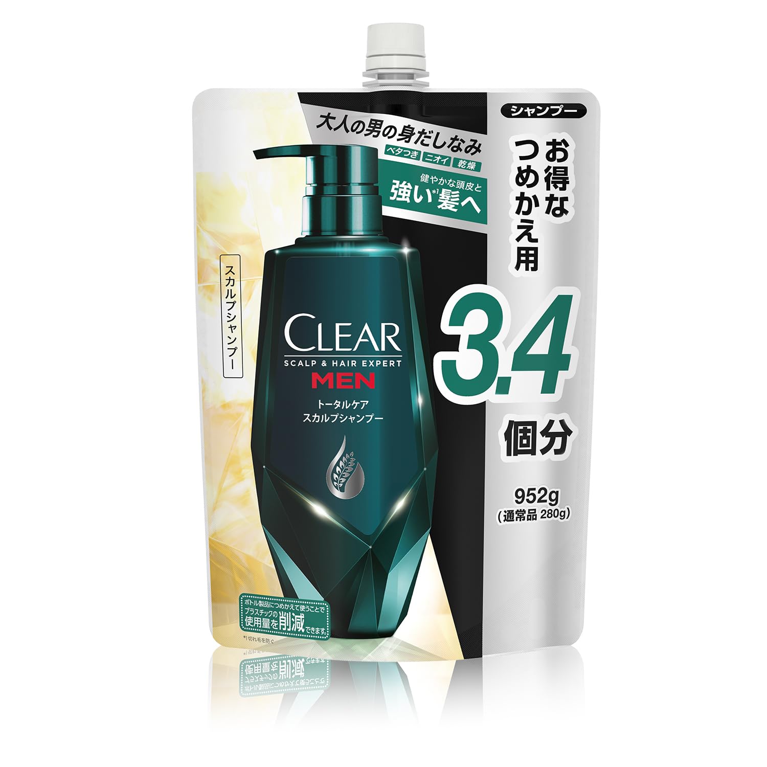 【40%OFF】【779円（定期便649円）】 CLEAR フォーメン トータルケア スカルプ シャンプー コンディショナー 詰め替え3.4回分