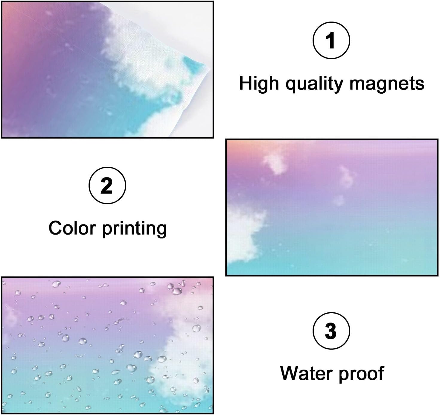 Fluorescent Light Covers for Ceiling Lights Beauty sweet pastel orange violet colorful fluffy clouds sky multi Easy to Install Magnetic Light Filter for Classroom Office Hospitals School Home Decor