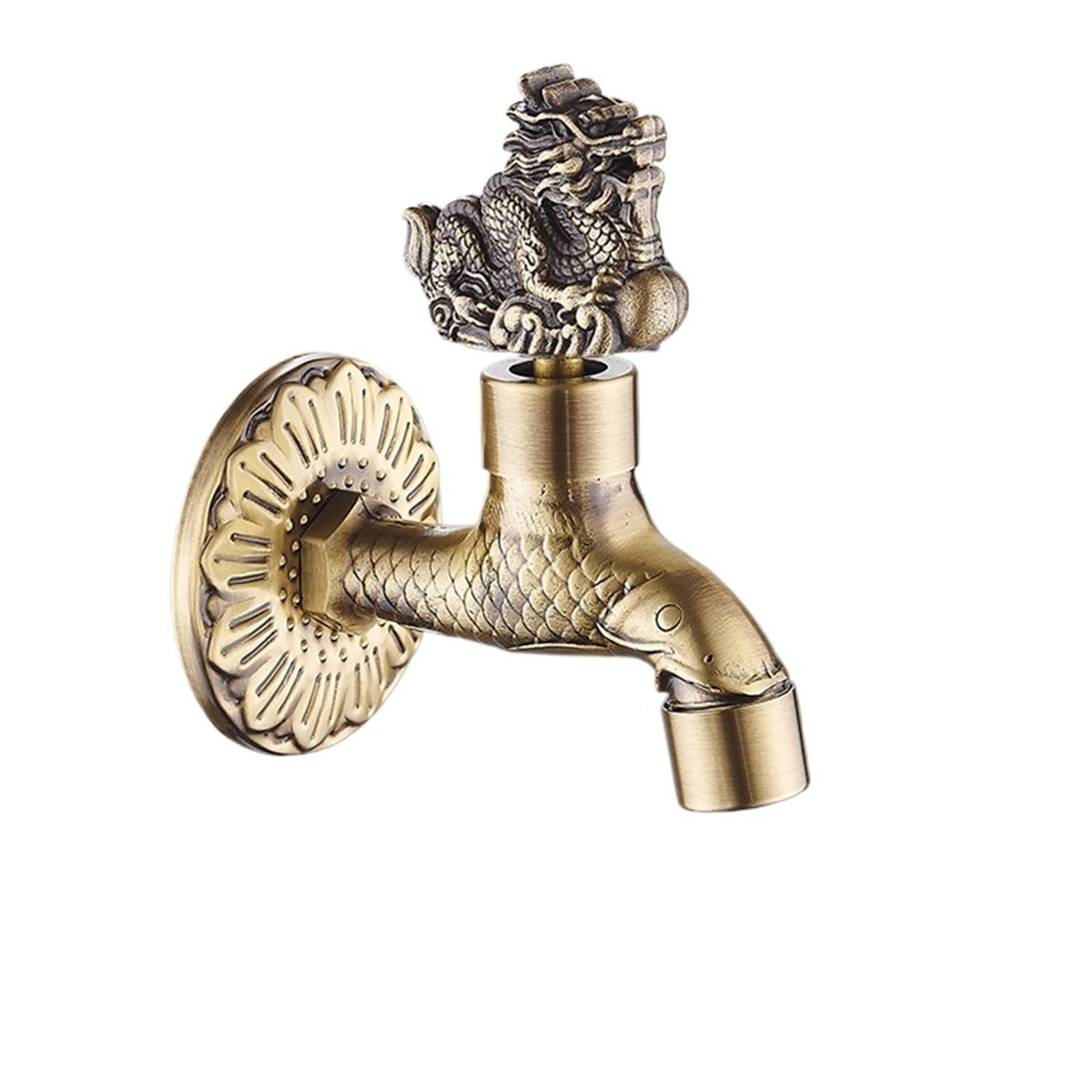 Itrhjtgp Color-07 Outside Tap Garden Faucet Faucet Bronze Dragon Carved Tap Bathroom Mop Faucet Washing Machine Faucet Outdoor Faucet For Garden(Color-07)