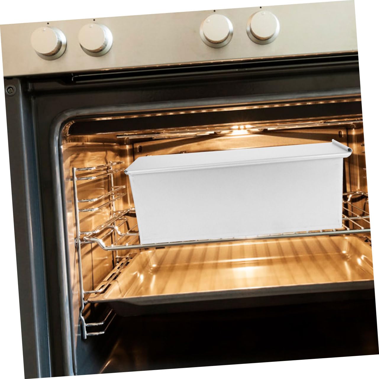 Kastenform mit Deckel aus Aluminiumlegierung Große Kapazität Antihaft und Gleichmäßige Wärmeverteilung zum Backen von Toastbrot im Alltag