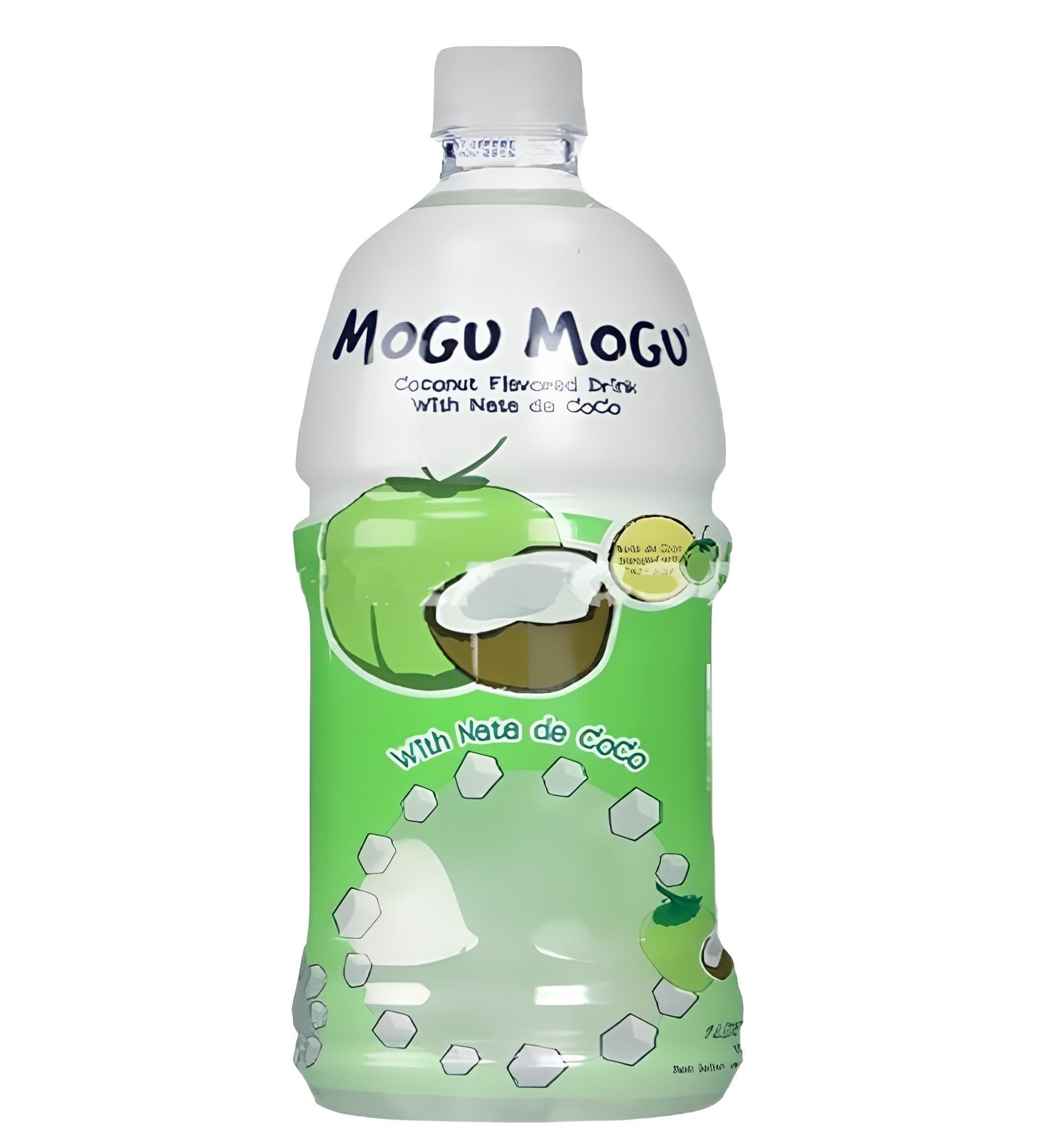 Mogu Mogu Drink Coconut Juice with Coconut and Nata De Coco (coconut jelly) Fun Chewable Juice Boxes for Kids. Juice bottles made for Adults and Kids ready to drink Juices - 1 Ltr - 1 Pack