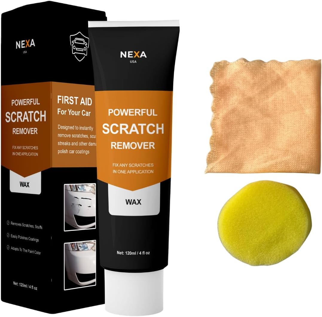 Car Scratch Remover Wax 120ml – Paint Restorer for Light Scratches, Swirls & Scuffs – Micro-Abrasive Polish for Automotive Paint Care & Shine, (Pack of 1)