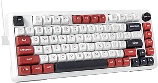 E-Yooso Creamy Mechanical Keyboard Wired, Hot Swappable, Pre-lubed Linear Switches, Gasket Structure with Sound Dampening Foam, RGB Backlit, 82 Keys Custom Gaming Keyboard for PC,White