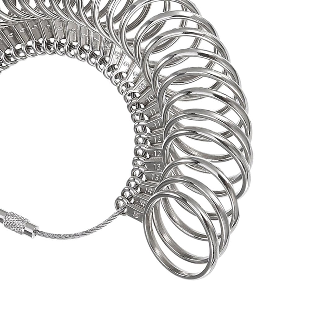 Misuratore Anelli UK In Alluminio - Doppia Misura Per Donne E Uomini | Kit Per Gioielli Con Marcature Chiare - Foto 2