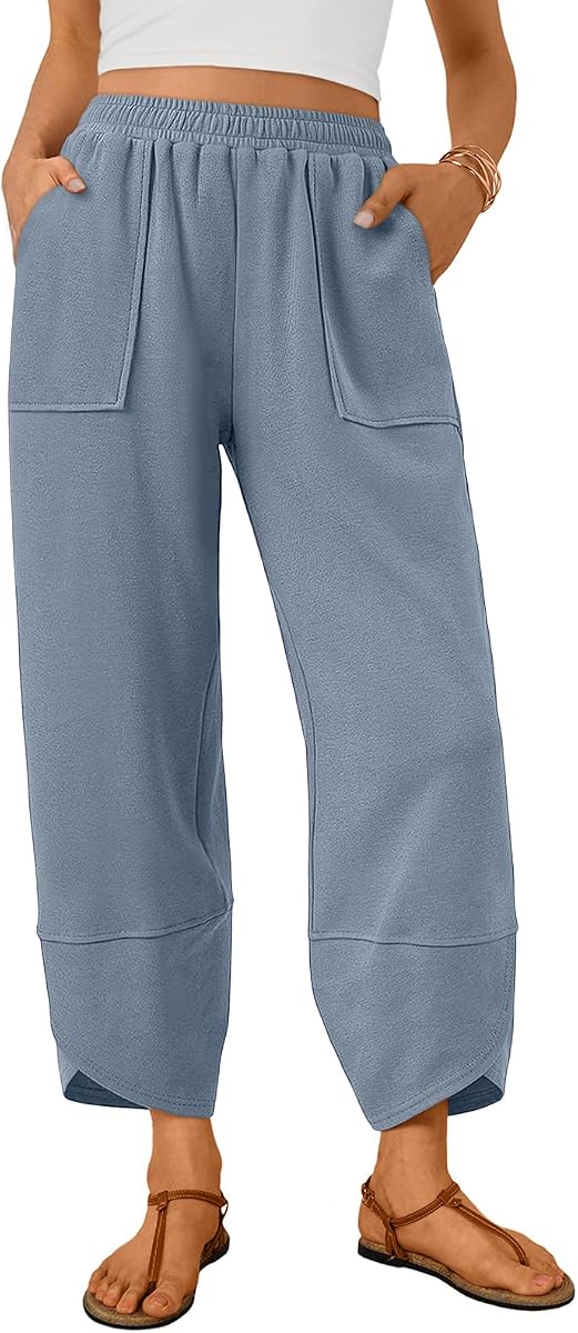 Pantalones de pierna ancha para mujer Pantalones deportivos tipo barril