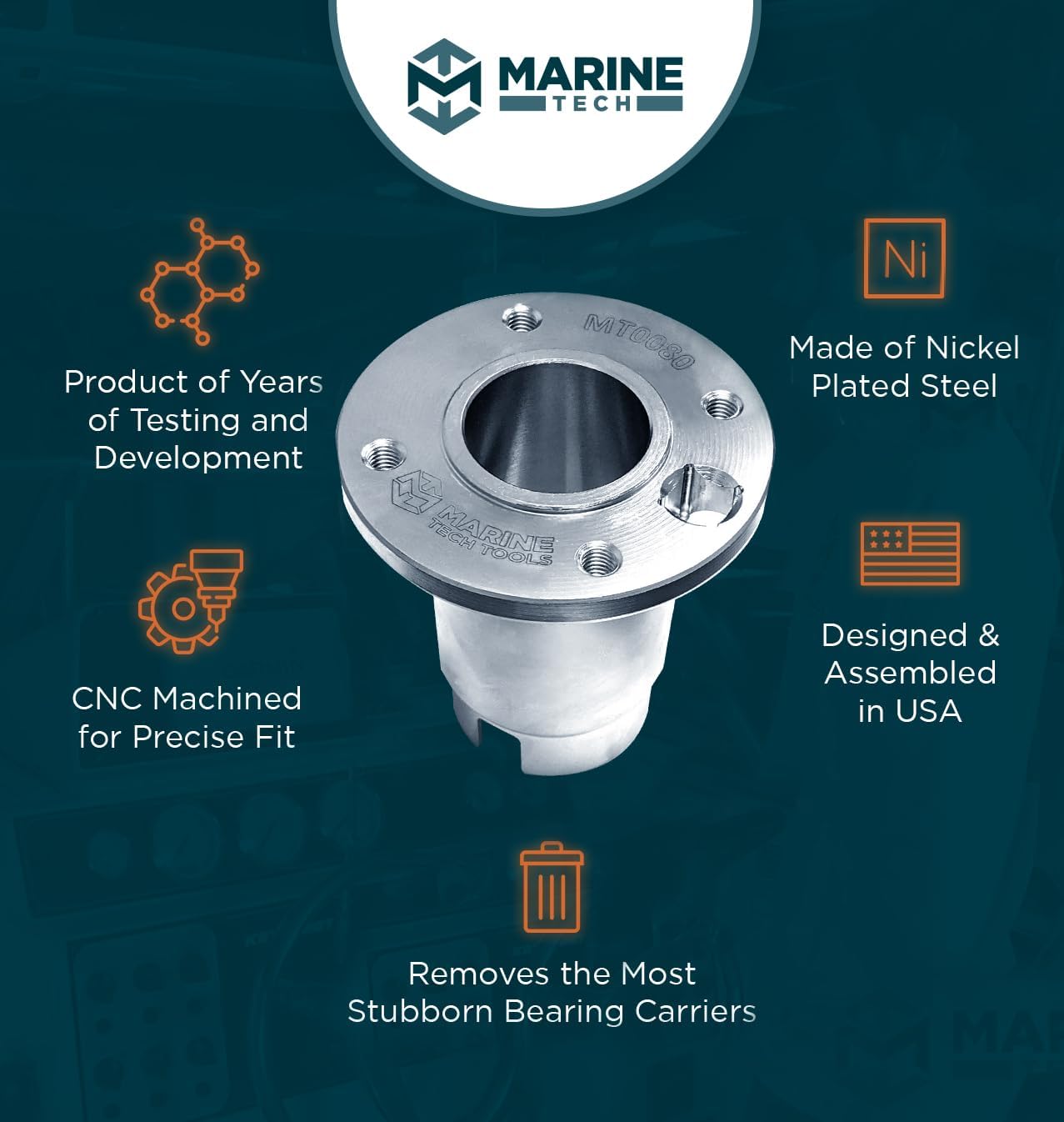 Marine Tech Tools Replacement for Mercury Prop Shaft Carrier Tool 12-93843T1, Mercury Prop Shaft Removal Tool, Mercury Outboard Tools, Mercury Lower Unit Tools