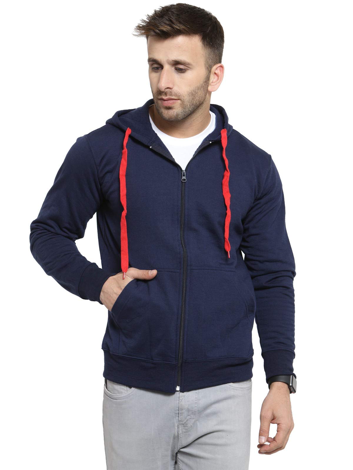 scott international Men's Solid Cotton Hoodies for Men, Trendy and Comfortable Sweatshirts for Men, Stylish Winter Wear with Hood and Pockets, Fashionable Hooded Sweatshirts-picture-20