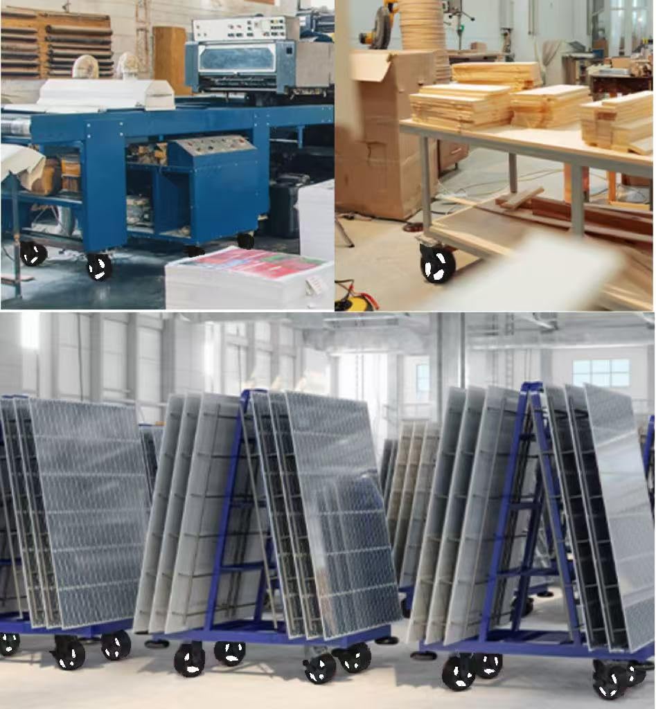 Industrial Caster Wheels 4X2 5X2 6X2 8X2 Heavy Duty 3200-6000 lbs - Cast Iron/Steel Rigid Brack Casters Set of 4 for Furniture,WorkBrench,Tool Box, Equipment (8 inch (2 Rigid+2 Brake))