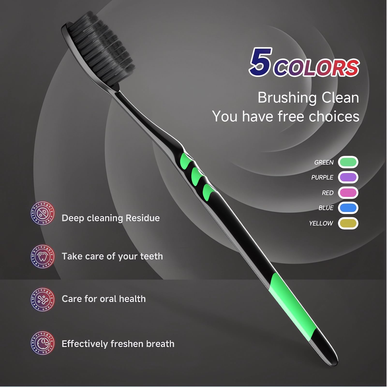 Confezione da 50 spazzolini monouso di alta qualità, confezionati singolarmente, spazzolini da denti per bambini, spazzolini da denti con setole morbide medie, manico ergonomico, perfetti per