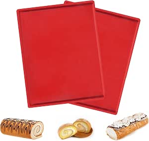 Swiss Roll Baking Tray, 2 PCS Non-Stick Silicone Baking Mat Swiss Roll ...