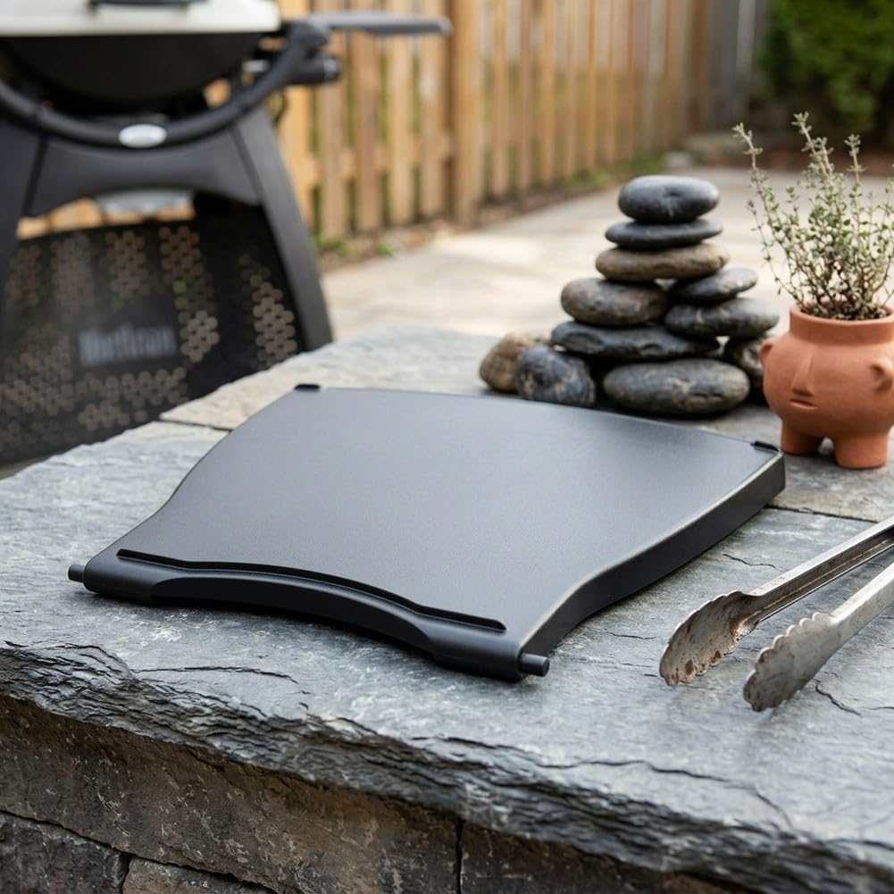 Tavolo Laterale Griglia Compatibile per weber per Q Series Nero(2PCS)