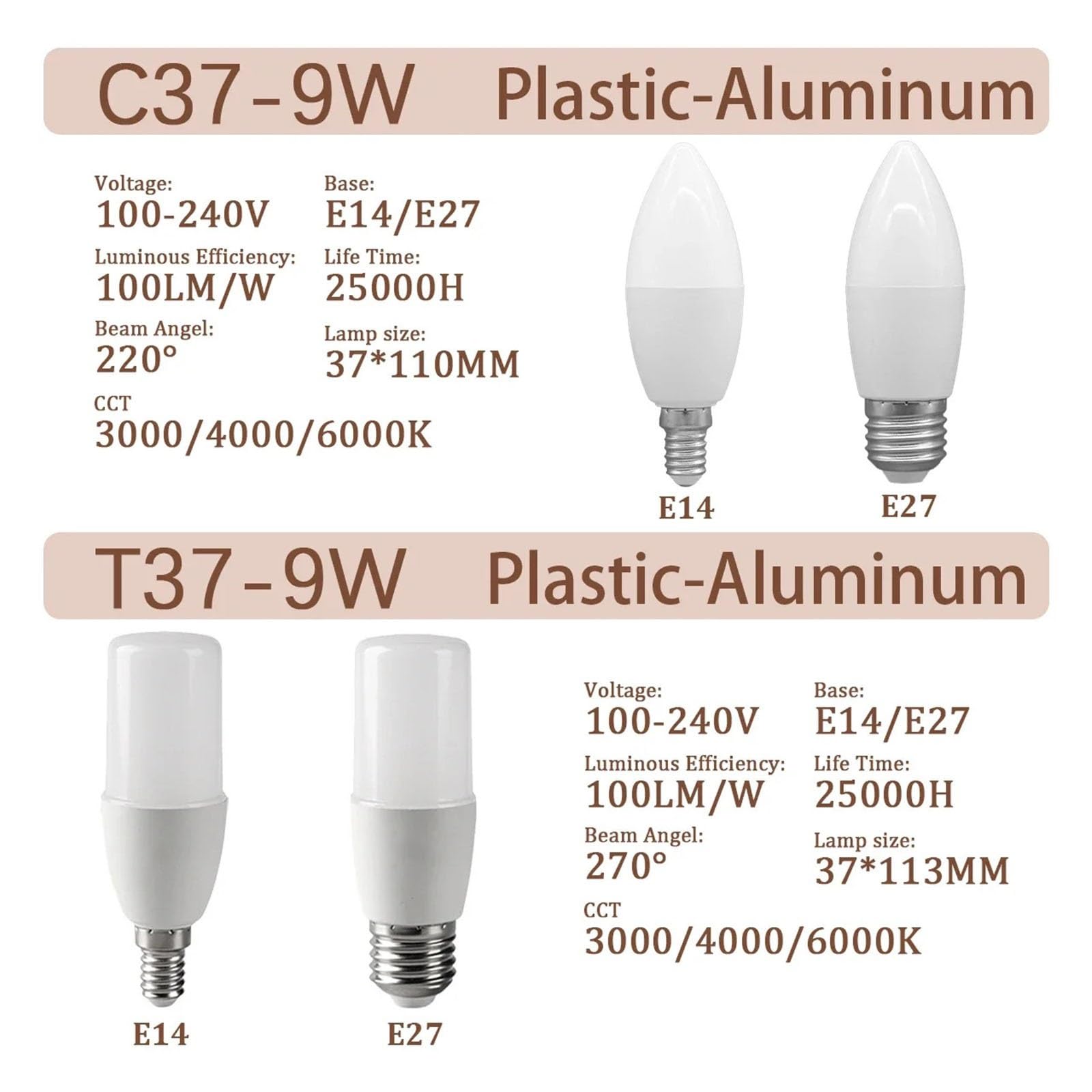 Bombilla LED de filamento superbrillante, 6 unidades, 9 W, E27, estilo retro Edison, dorada, de cristal transparente, 220 V, 120 V, vintage, B22, E14, LED GU10, foco de iluminación (6 unidades, dorad