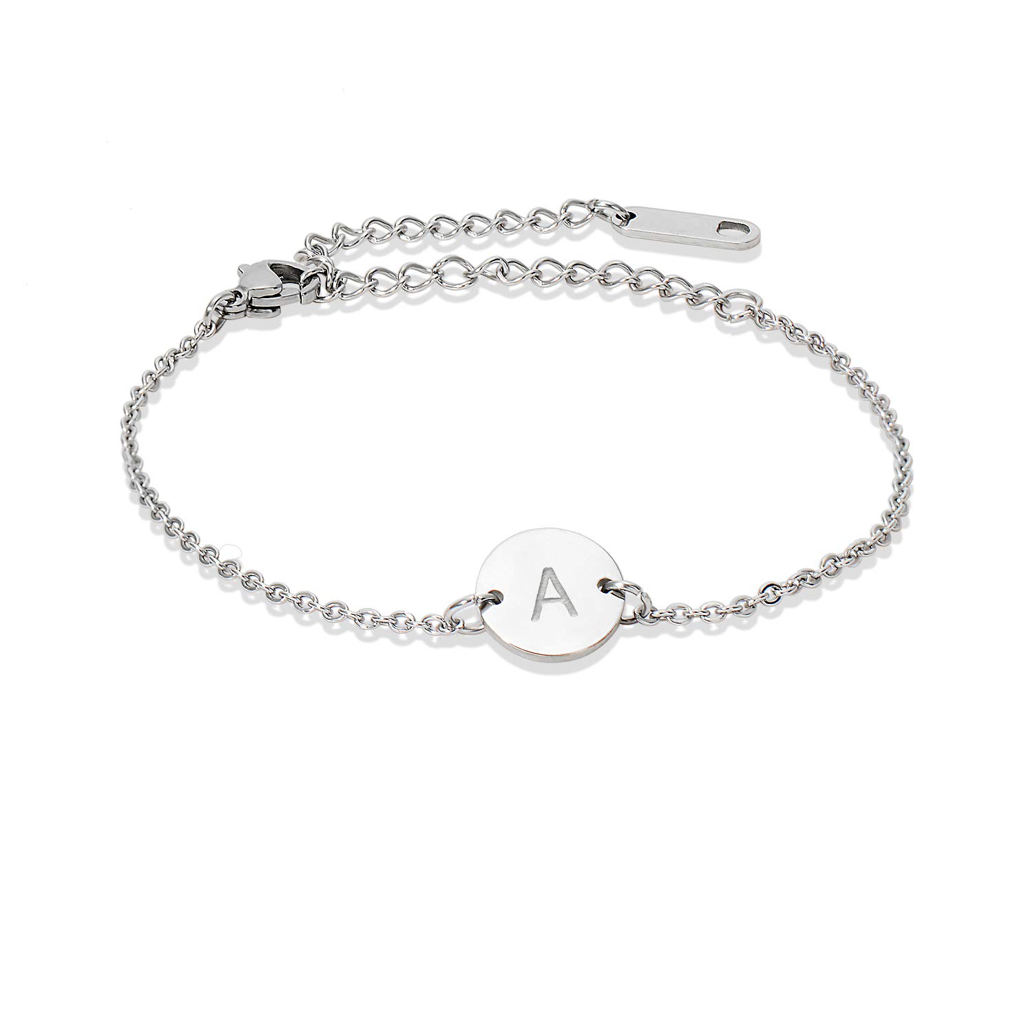 See full amazon price history chart for Glimmerst Stainless Steel Initial Bracelet Delicate Coin Letter Bracelet Dainty Small Disc Name Bracelet Personalized Monogram Charm Bracelet for Women Girls, 5.2 Inch, Metal Glimmerst Stainless Steel Initial Bracelet Delicate Coin Letter Bracelet Dainty Small Disc Name Bracelet Personalized Monogram Charm Bracelet for Women Girls, 5.2 Inch, Metal (B087FBGPC1) Amazon Price History, Amazon Price Tracker