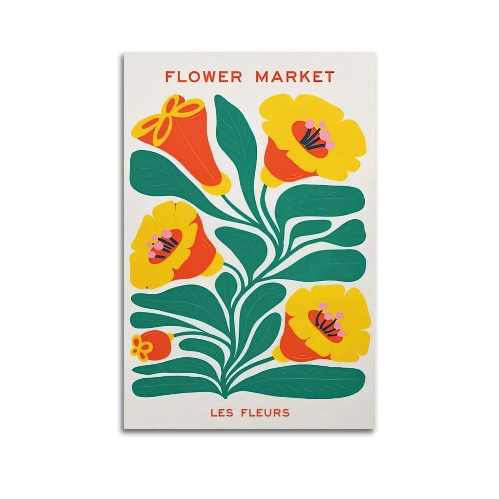 DLJGDS Simple Plant Poster Illustration Morning Glory Decorative Painting Canvas Wall Posters And Modern Family Bedroom Decor 24x36inch(60x90cm)