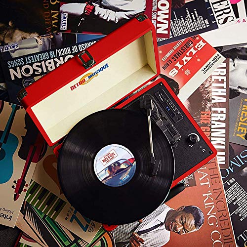 Retro Musique Lecteur de disque Bluetooth style valise avec radio FM, haut-parleurs intégrés et lecteur de carte USB… - Les Beatles, Paul McCartney, John Lennon, RIngo Starr, George Harrison Retro Musique Lecteur de disque Bluetooth style valise avec radio FM, haut-parleurs intégrés et lecteur de carte USB… – Image 8