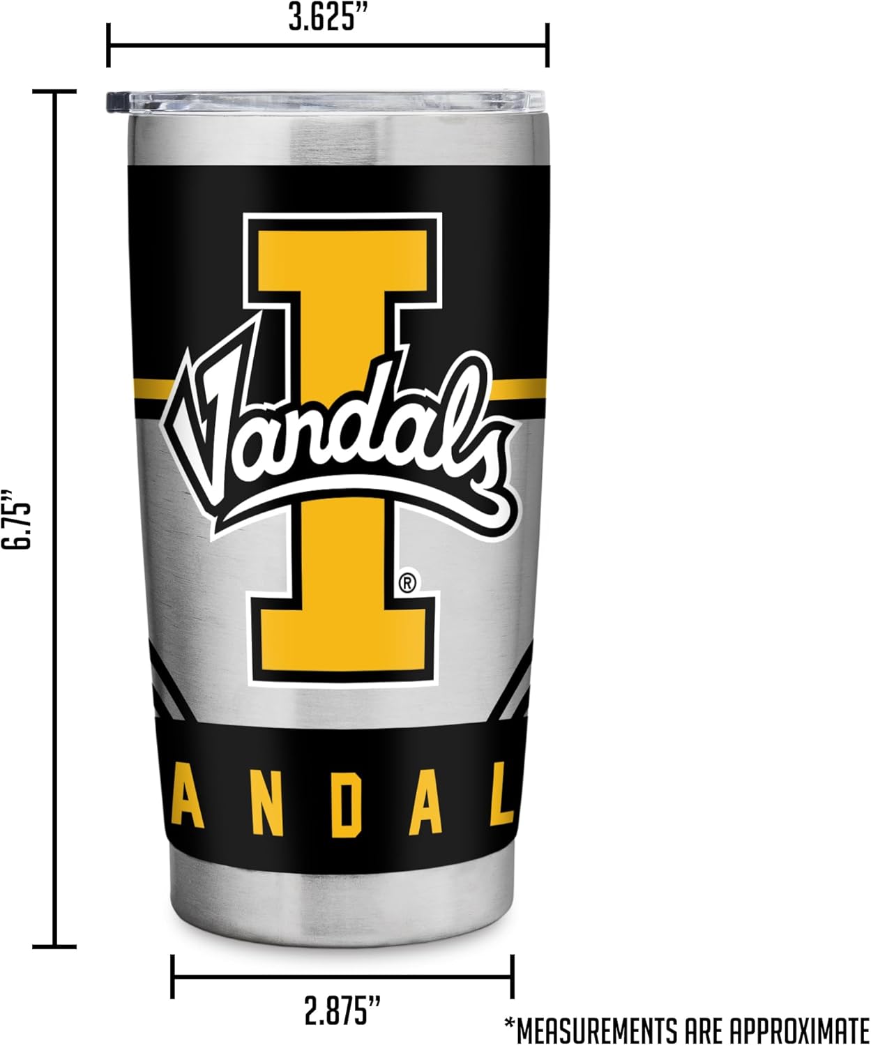 Rico Industries NCAA Idaho Vandals 20oz Stainless Steel Tumbler with Lid - Great For Coffee, Tea, Water or Cocktails - Image 6