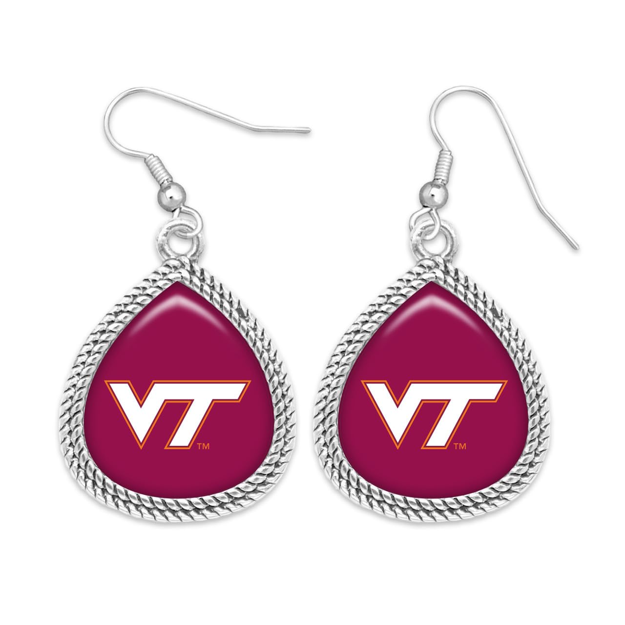 Virginia Tech Hokies Willow Silver Earrings Licensed Gift VT