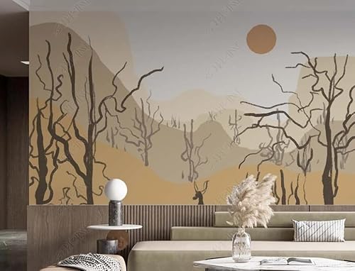 Murale In Tessuto Non Tessutopittura Di Arenaria Di Cervocarta Da Parati Decorazione Murale Soggiorno Camera Da Letto Dal Design Moderno 300Cm(W)*210Cm(H)