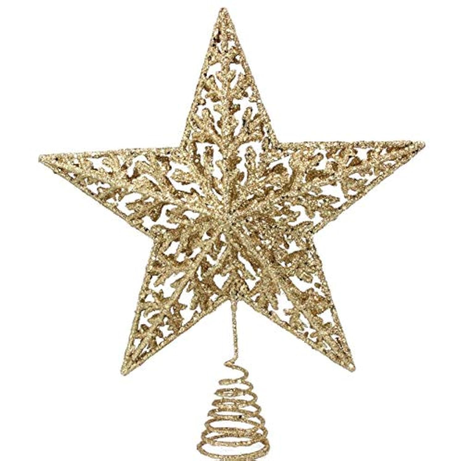 Gisela Graham Gold Tree Topper 33 Centimetre Wire 5 Point Star