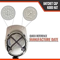 Vista 4 de Casco Malta Dynamics – Casco de construcción y seguridad estilo gorra para hombres y mujeres, sistema de suspensión de 4 puntos, conforme a OSHA