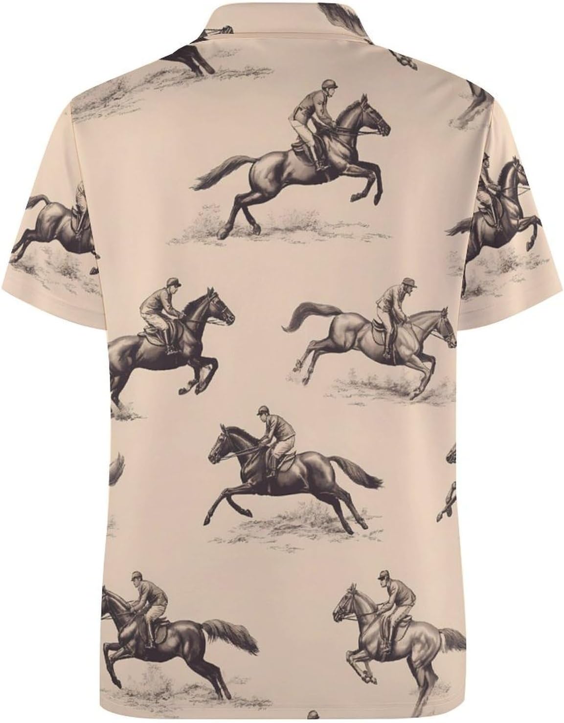 Equestrian Jockey Horse Golf Polo Shirts for Men Casual T Shirts 5X-Large