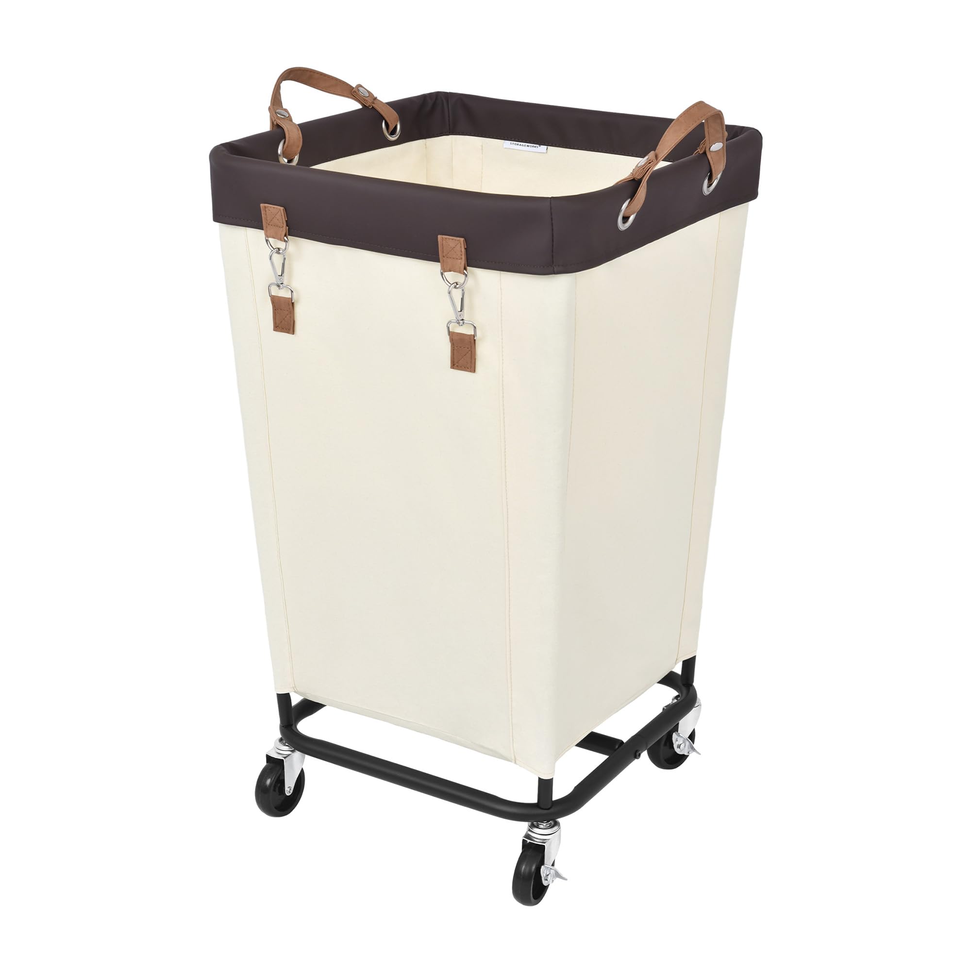 StorageWorks 160L Laundry Basket with Wheels, Large Rolling Hampers for Clothing Organizer, Dirty Clothes Basket for Hotel, Home, Closet, Dorm, Beige