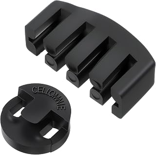 2 Pcs Rubber Cello Mute Cello Practice Cello Mute Celloes Accessories for Practice and Performance, Black