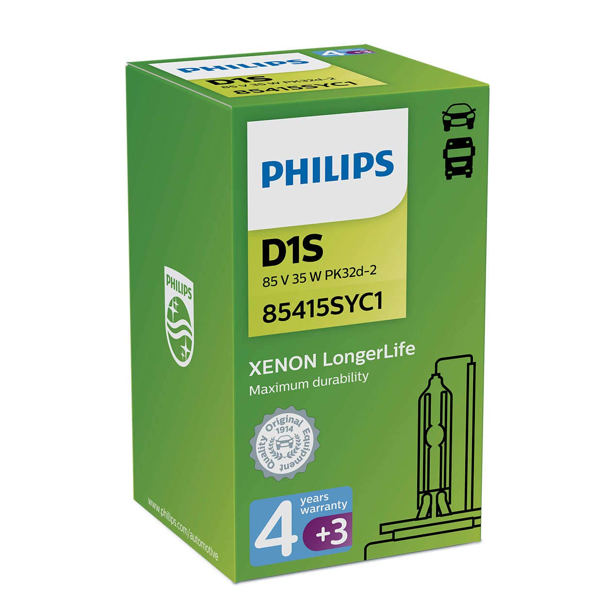 PHILIPS D1S 35W PK32d-2 Xenon LongerLife 4300K Scheinwerfer NEU 1er 85415SYC1