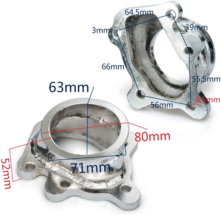 Steel Adaptor Adapter for T3/T4 5 Bolt to 2.5" V-Band Flange fits For Toyota Acura Honda BMW