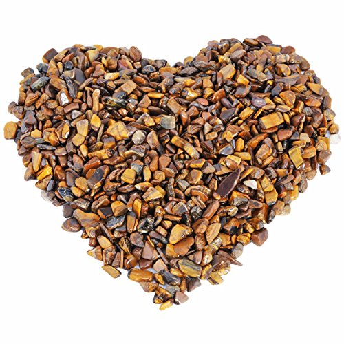 rockcloud 1 lb Tiger's Eye Tumbled Chips Crushed Stone Healing Reiki Crystal Jewelry Making Home Decoration