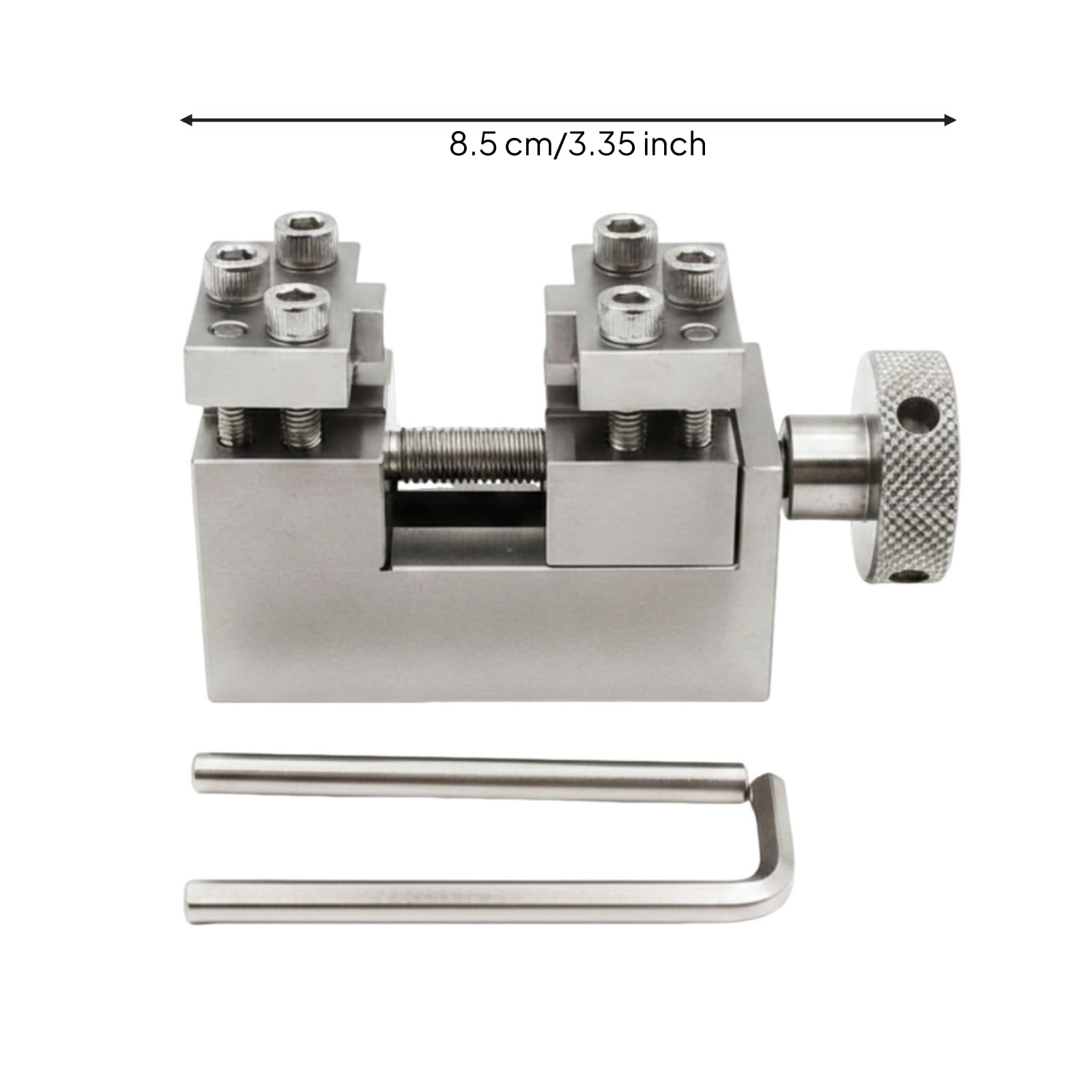 Baoblaze Herramienta Enlaces Correa Reloj Ajustador Extractor Pulsera Metal con Rueda Moleteada para Control Preciso y Posicionamiento Firme con Llave en L