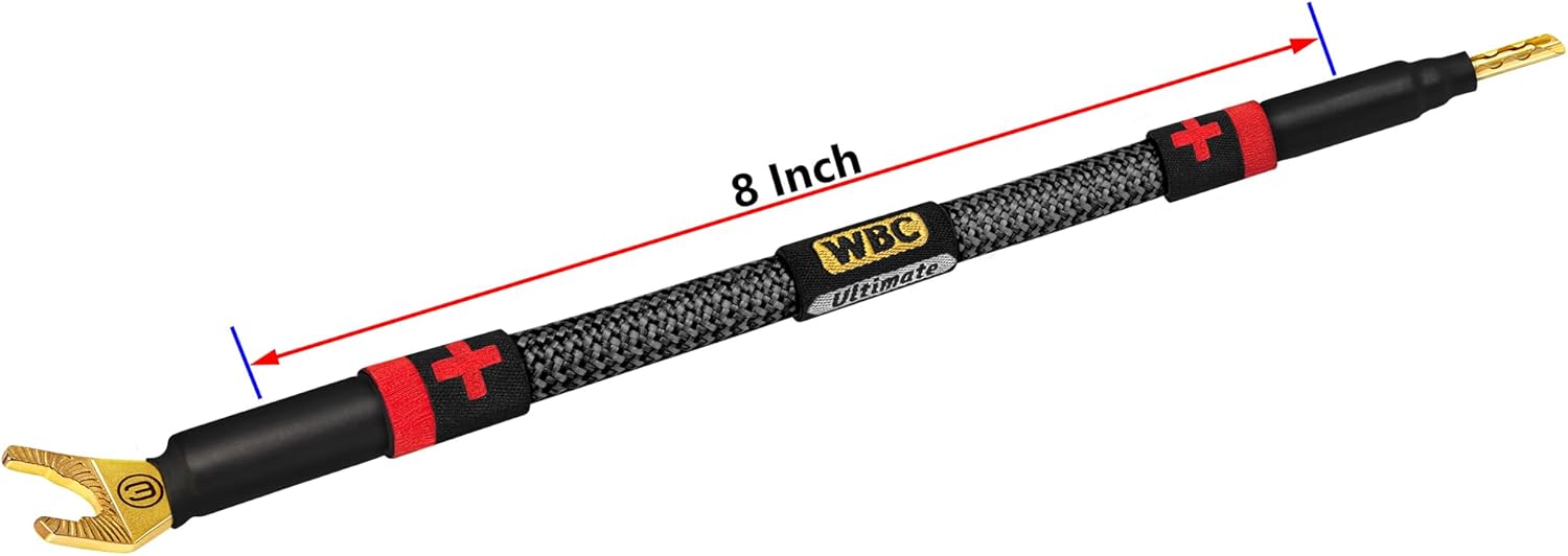 WORLDS BEST CABLES 4ユニット - 8インチ アルティメット - 8AWG - ウルトラピュアOFC - プレミア