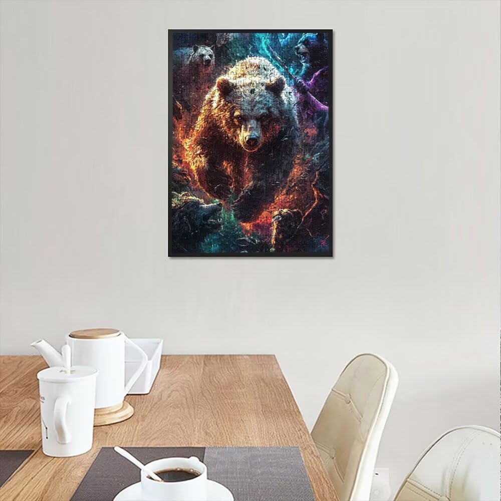 Puzzle 4000 Pezzi, Orso Feroce 3D Puzzle per Adulti Impegnativo, Educa Puzzles Artistico, Divertente E Stimolante Puzzles Decorativo per La Famiglia, Regalo e Decorazione Pareti DX0YL6-976