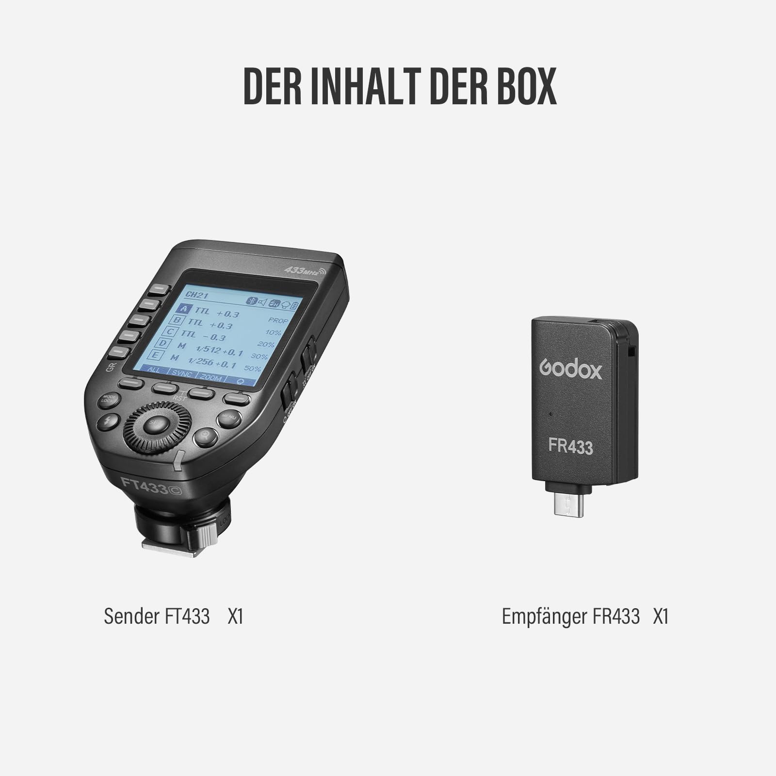 Disparador de Flash TTL Godox FT433-S para cámaras Sony, transmisor de Flash 2en1 de 433 MHz con Receptor, 1/8000 s HSS Disparador de Flash Godox FT433 para AD200ProII AD600ProII AD600BMII (FT433-S)