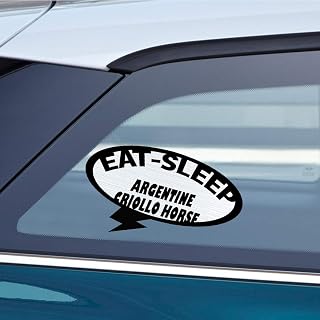 Makoroni EAT Sleep Argentine CRIOLLO Horse Horses, CAR Magnet-Magnetic Bumper Sticker 3.5x6 or 5x9 inc., DesP89