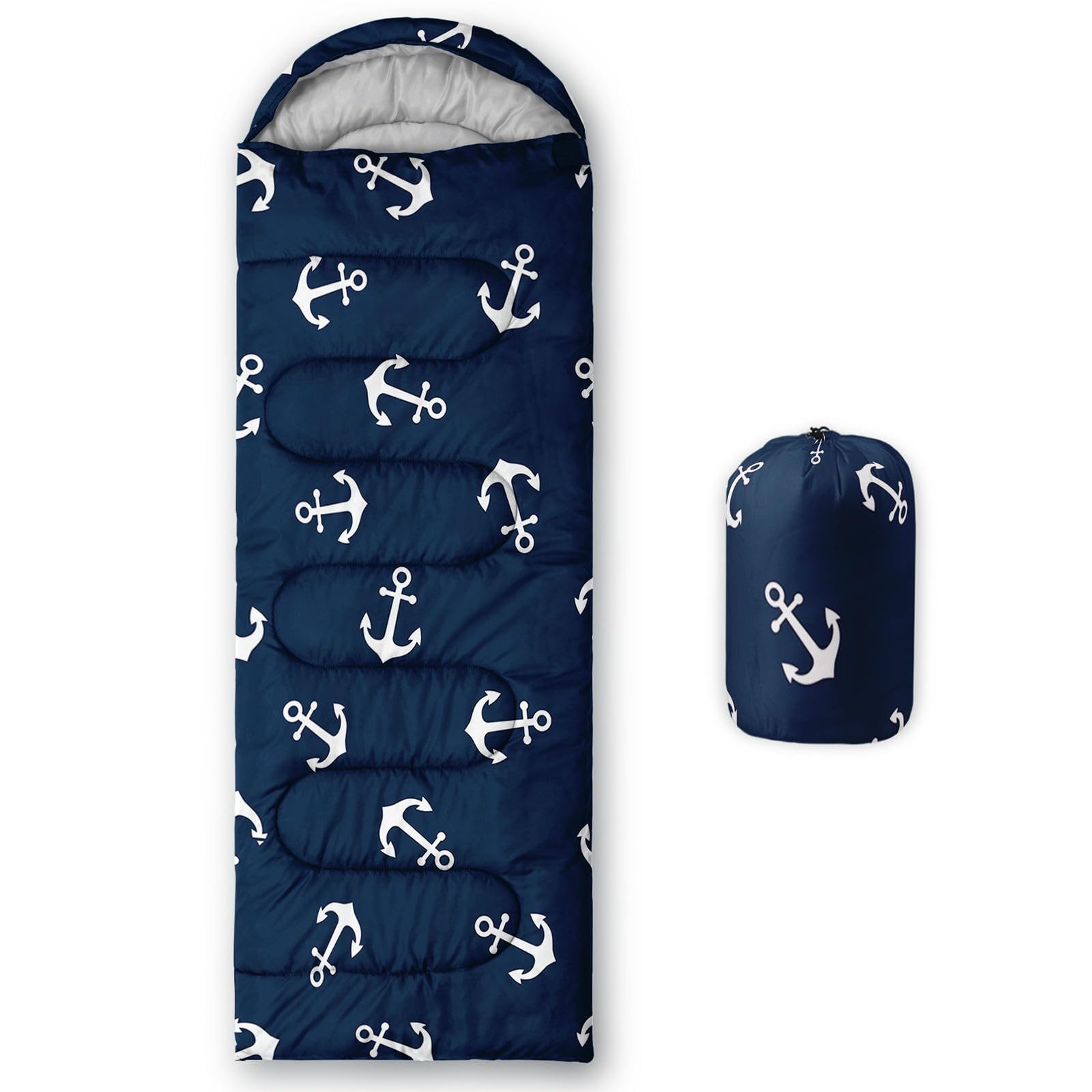 HOSIMA Anker-Schlafsack, kaltes Klima, für Erwachsene, Mädchen und Jungen, wasserdicht, für Herren, warm, Camping, Wandern, Outdoor, Reisen, Jagd, Kompressionssack (Anker2) Sport & Freizeit