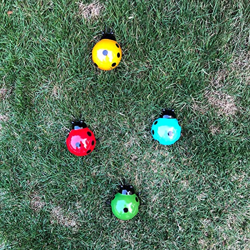 Alladinbox 4Pcs Metal Ladybug Wall Art Decor Nature Inspired Sculptures Insect Decoration For Outdoor Backyard Porch Home Patio Lawn Fence Decoration (4 Colors, 3.9 Inch) #TOP6