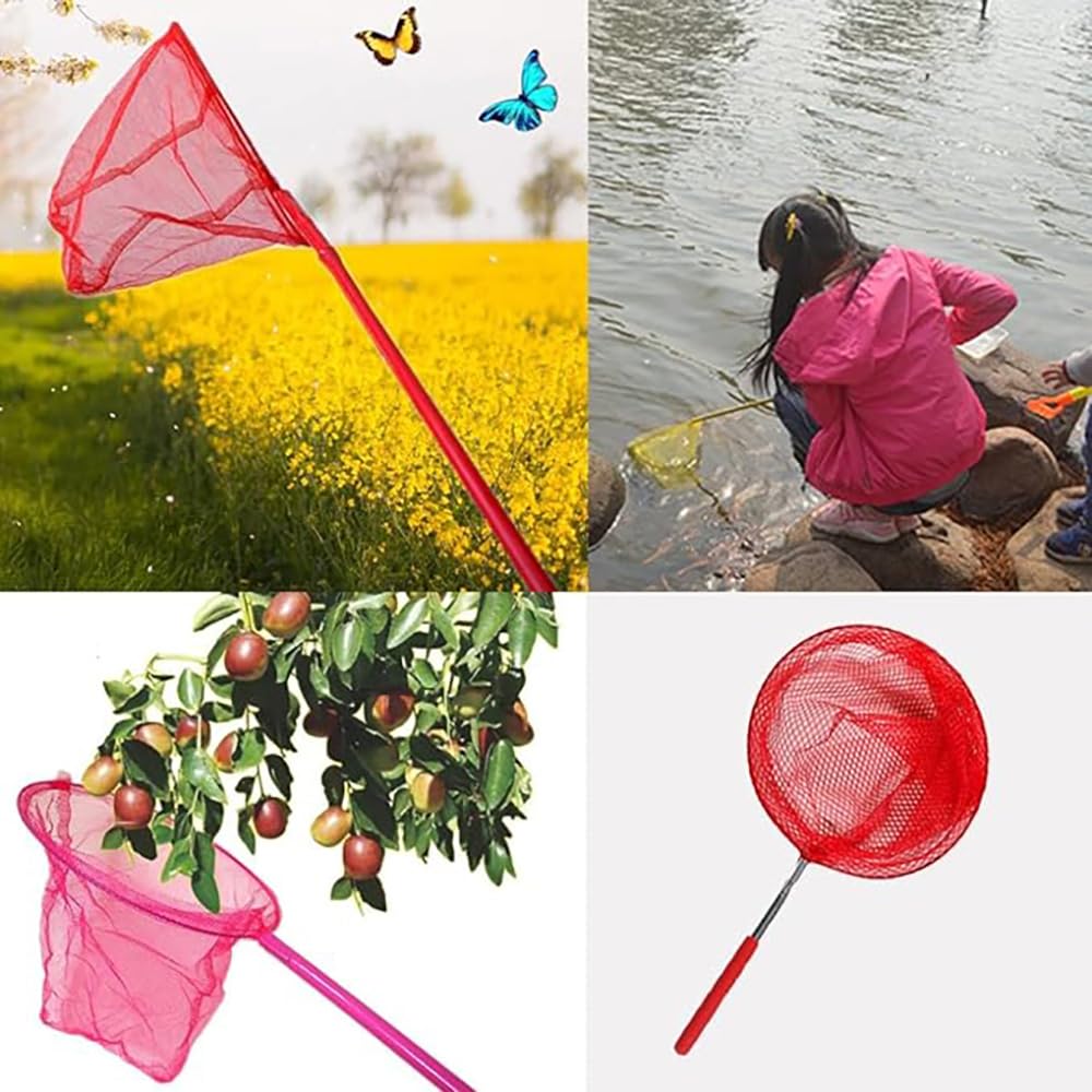 XIAQICA Telescopisch Schepnet Voor Kinderen – Met Opvouwbare Emmer, Ideaal Voor Buiten, Vissen En Insecten Vangen In De Natuur (groen)
