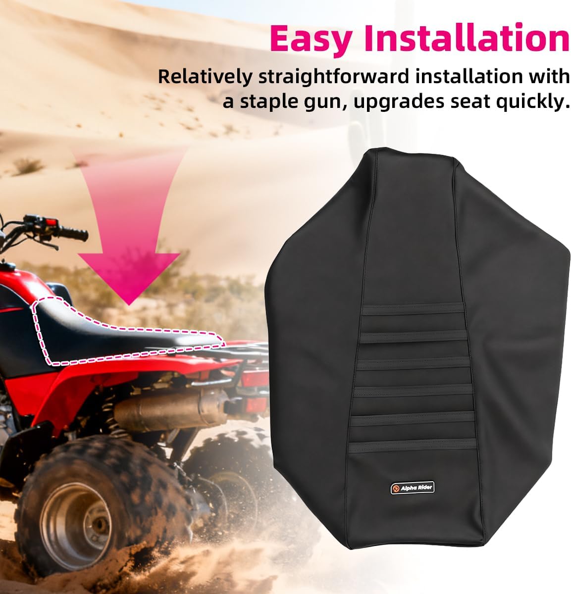 for Yamaha Banshee (ATV) 1987-2006 Ribbed Seat Cover Seat Protector - Black